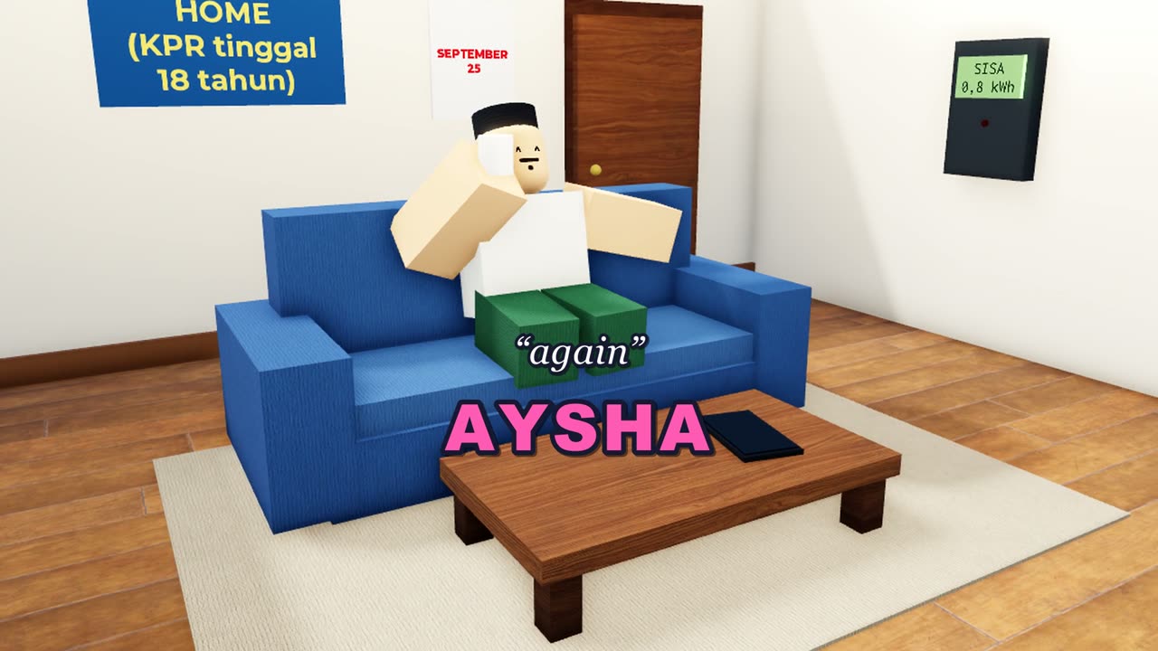 Bapak bersantai di sofa sambil menyeruput kopi
