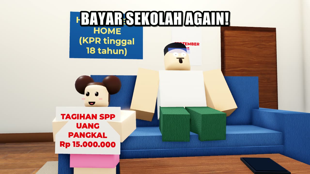 Aysha menyodorkan tagihan SPP Rp 15 juta, tulisan BAYAR SEKOLAH AGAIN