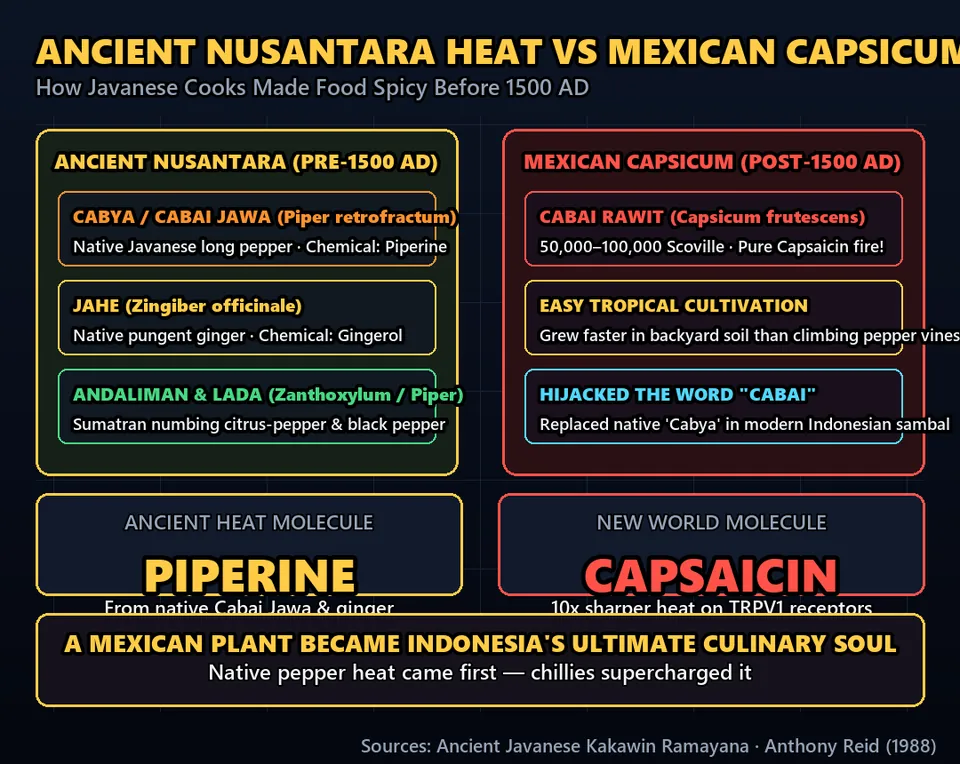 Diagram GeeGit: Before that, Javanese cooks got their heat from native spices.