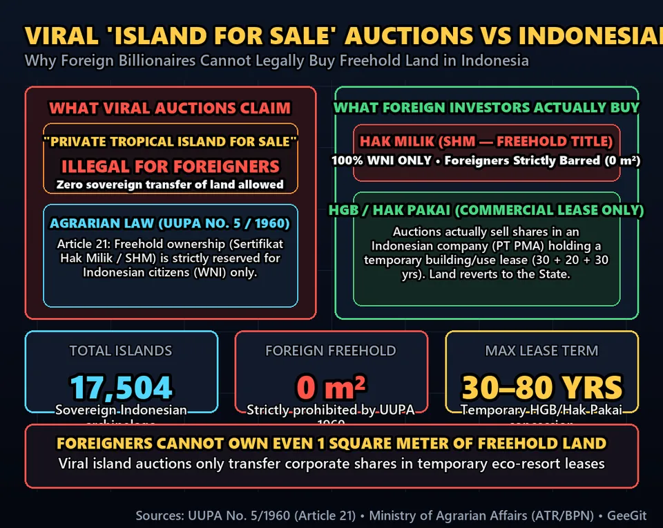 Diagram GeeGit: International luxury auction sites periodically advertise private tropical islands in Indonesia for millions of dollars.