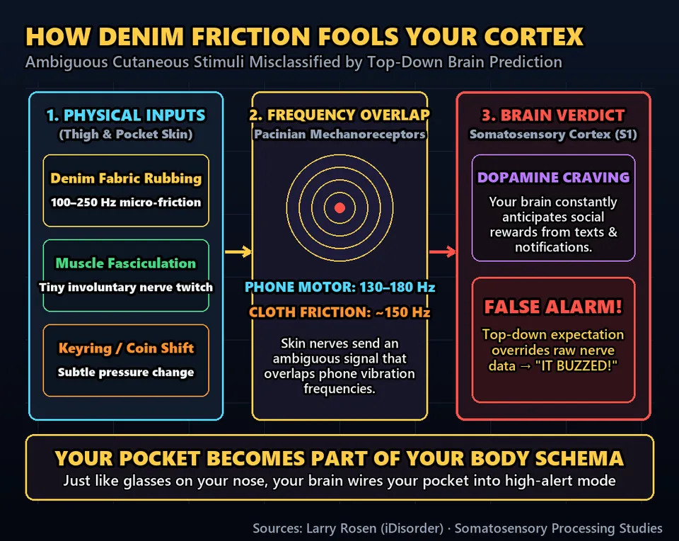 Diagram GeeGit: Scientists call it Phantom Vibration Syndrome. And the glitch isn't in your phone: it's in your brain.