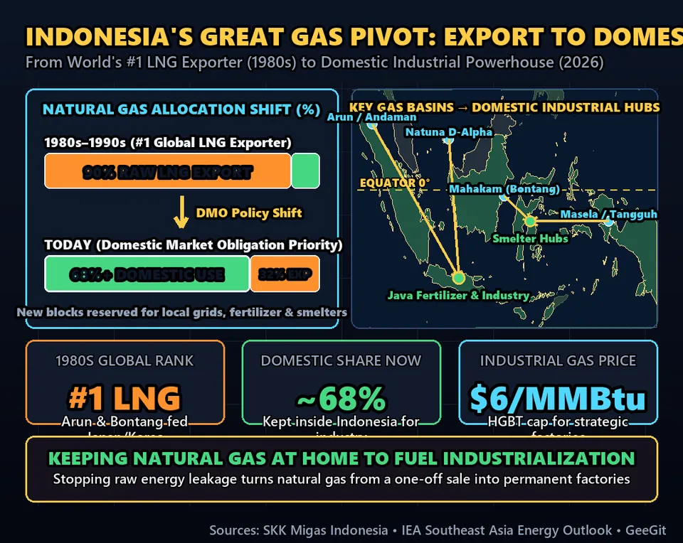 Diagram GeeGit: In the nineteen eighties, Indonesia was the undisputed number one exporter of liquefied natural gas on Earth.