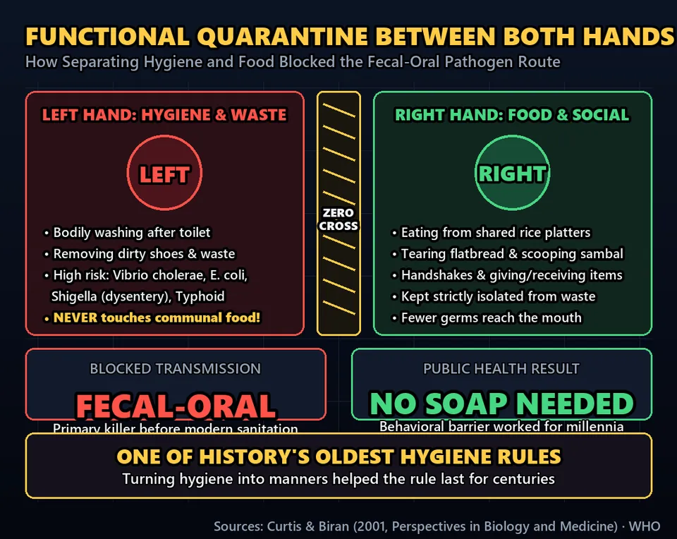 Diagram GeeGit: Many call it etiquette or religious teaching, and it is both. But historians also point to an older reason: hygiene.