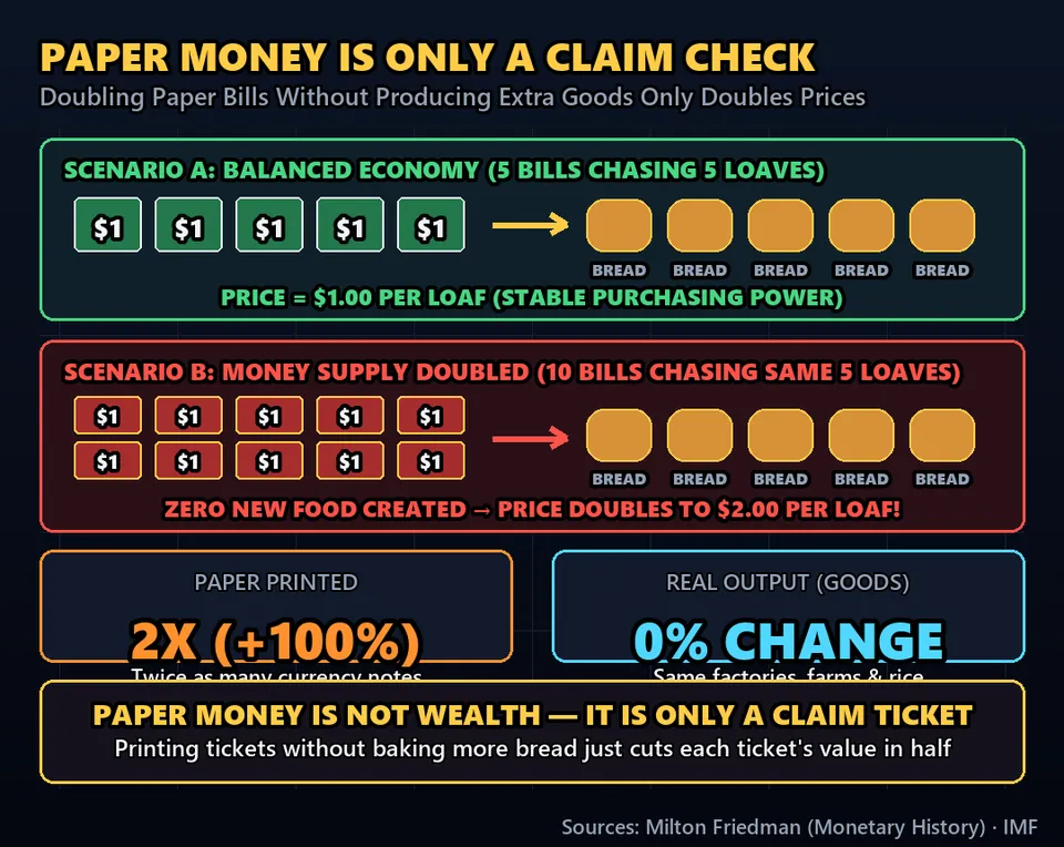 Diagram GeeGit: If poverty is simply a lack of money, why can't governments just run the printing presses and make everyone rich?