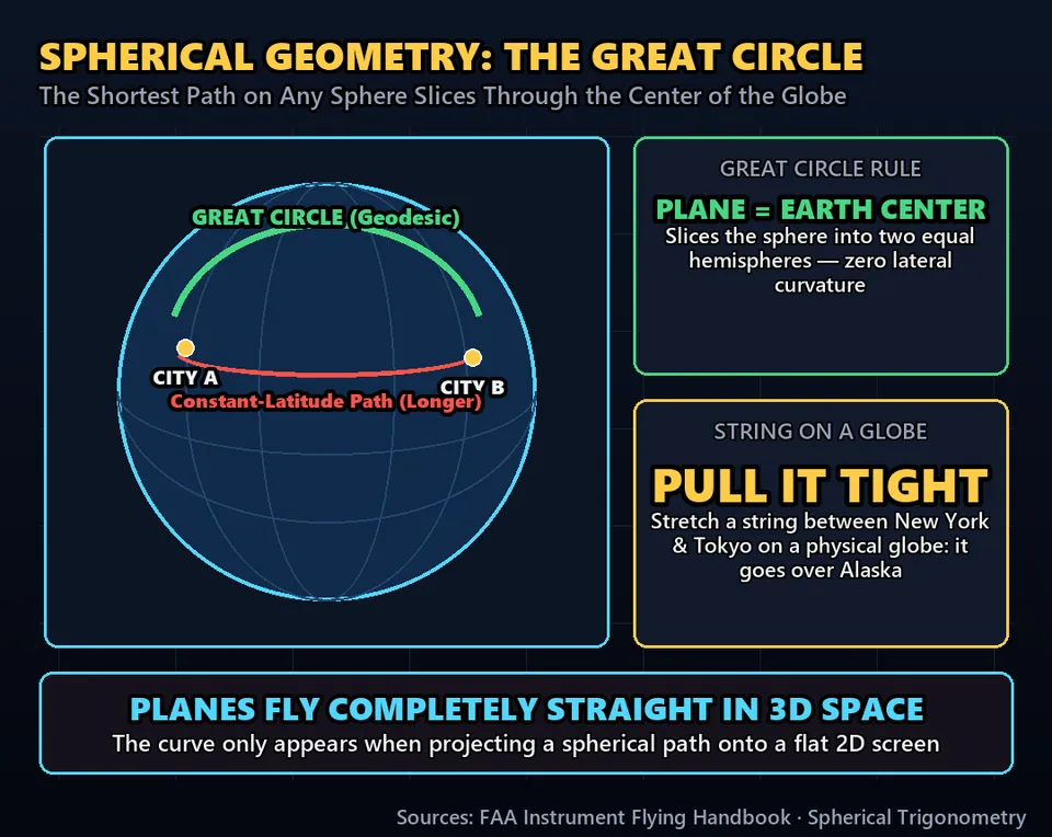 Diagram GeeGit: The answer: that curve isn't the long way. It is the shortest possible path.