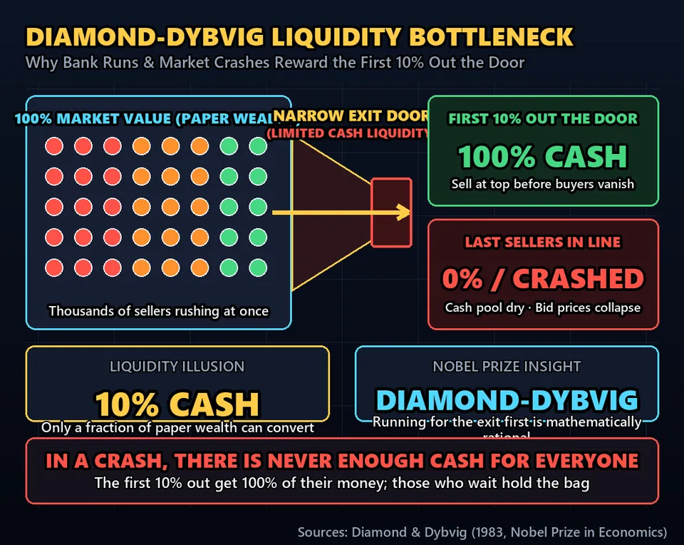 Diagram GeeGit: If you see large funds suddenly selling, the rational move isn't analyzing the data. It's following the herd.
