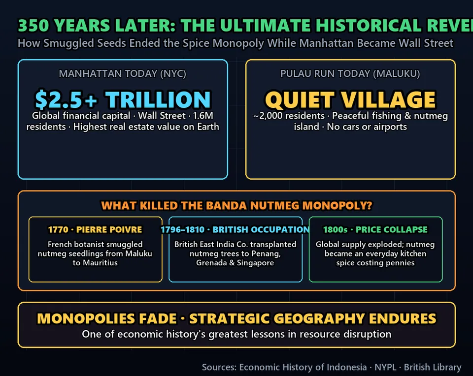 Diagram GeeGit: Today Manhattan is the financial capital of the planet. But in 1667? The Dutch thought they won.